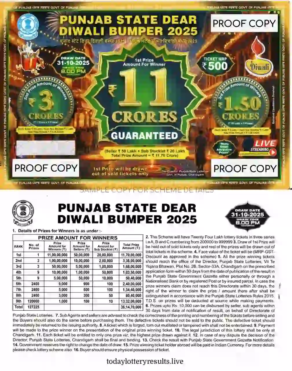 punjab state diwali bumper lottery result